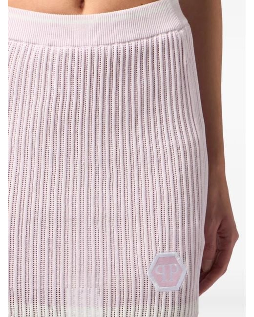 Philipp Plein Pink Mini Knitted Skirt