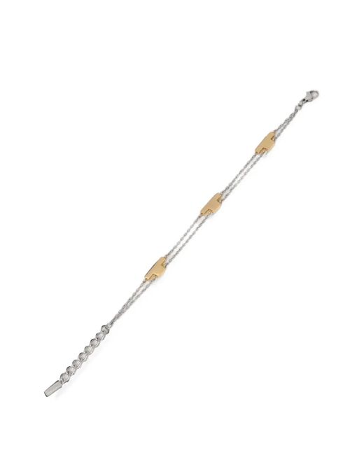 Trussardi Metallic Two-Tone Logo-Plaque Bracelet