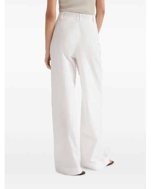 Brunello Cucinelli White Poplin Pants
