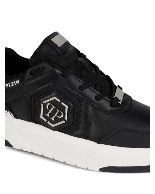 Zapatillas bajas SK8R con placa del logo Philipp Plein de color Black