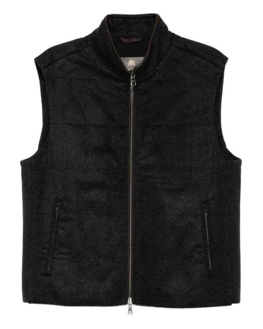 N.Peal Cashmere Black Belgravia Gilet for men