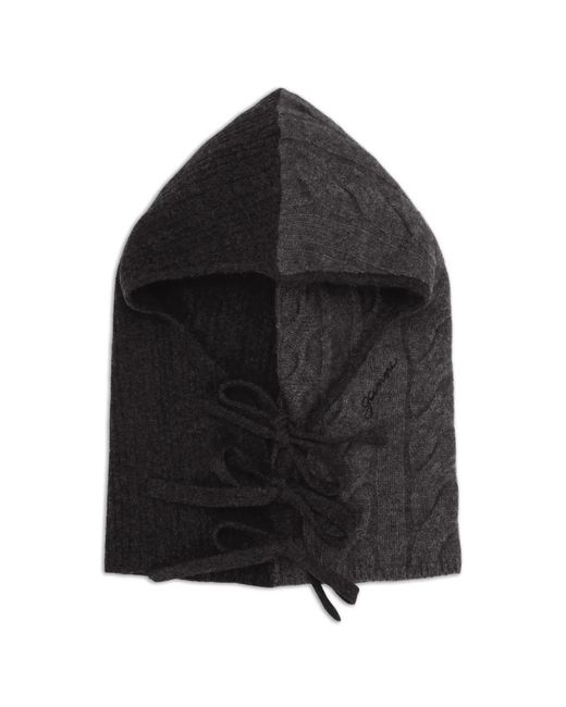 Ganni Black Cable-Knit Balaclava