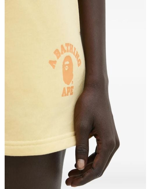 A Bathing Ape Natural Logo-Print Drawstring Shorts