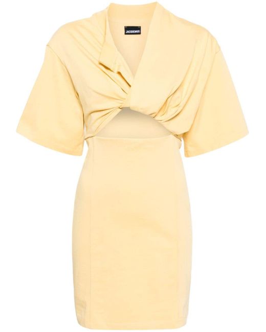 Vestido corto Le Robe T-shirt Bahia de algodon Jacquemus de color Yellow