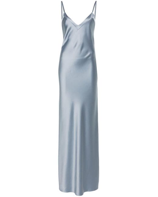 Blanca Vita Blue Arcitium Satin Maxi Dress