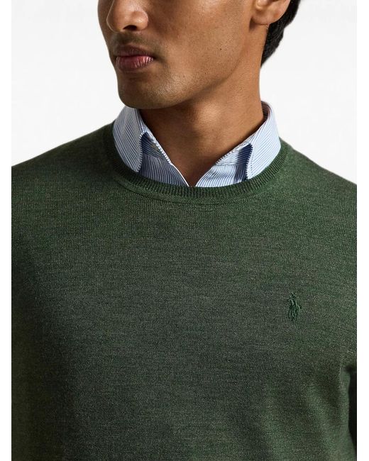 Polo Ralph Lauren Green Pony-Embroidered Wool Sweater for men