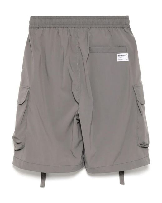 Musium Div. Gray Logo-Patch Cargo Shorts for men