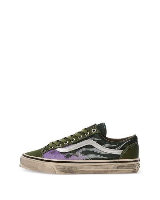 Vans Green Premium Old Skool 36 Flames Lace-Up Sneakers