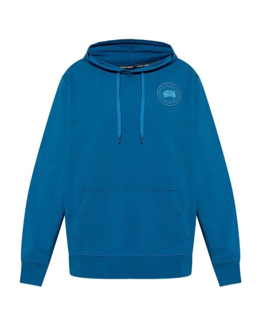Canada Goose Blue Huron Embroidered-Logo Hoodie for men