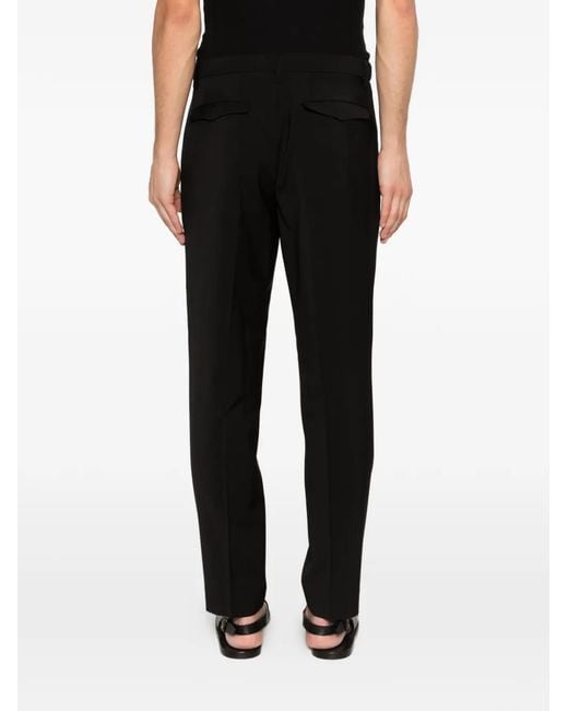 Barena Black Masco Tropical Buttoned Trousers for men