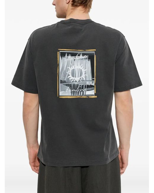 Samsøe & Samsøe Black Graphic-Print T-Shirt for men