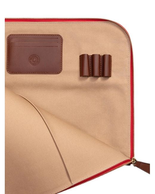La Portegna Brown Mendocino Leather Document Holder for men