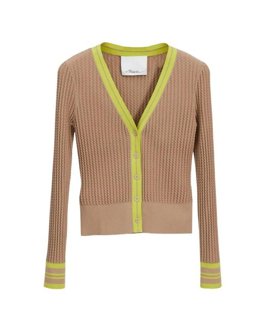 3.1 Phillip Lim Brown Button Long-Sleeve Cardigan