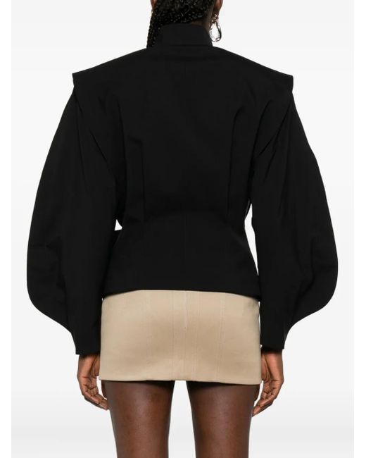 Mugler Black Buckle-fastening High-neck Jacket