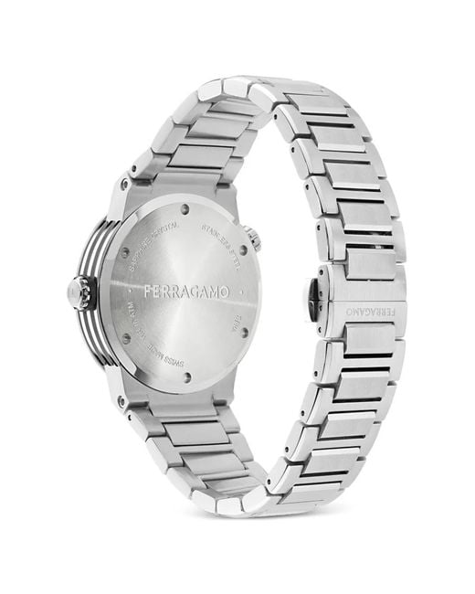 Ferragamo Gray F-80 Gmt Worldtime 43Mm Watch for men