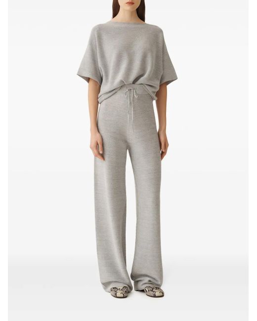 Fabiana Filippi Gray Knitted Cotton Top