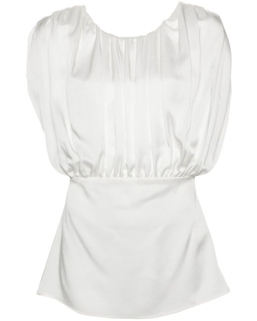 Blusa sin mangas con detalle fruncido Jil Sander de color White