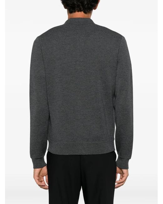 Corneliani Gray Button-Down Flap-Pocket Sweater for men