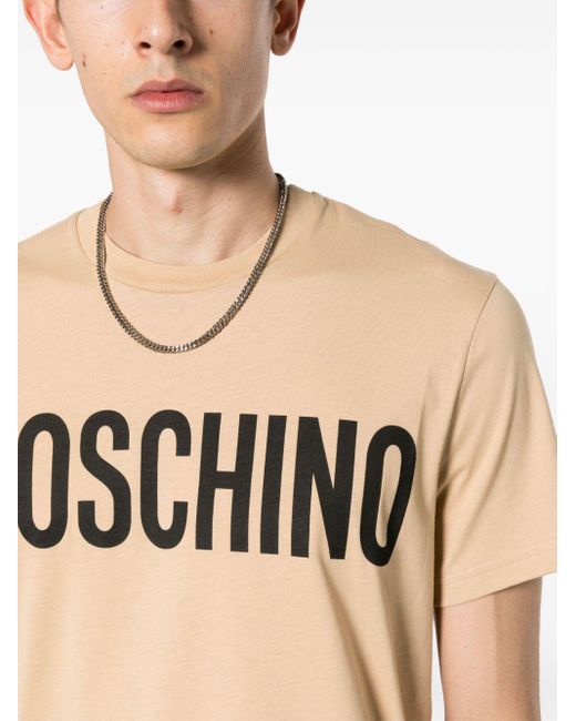 Moschino T-shirt Met Logoprint in het Natural voor heren