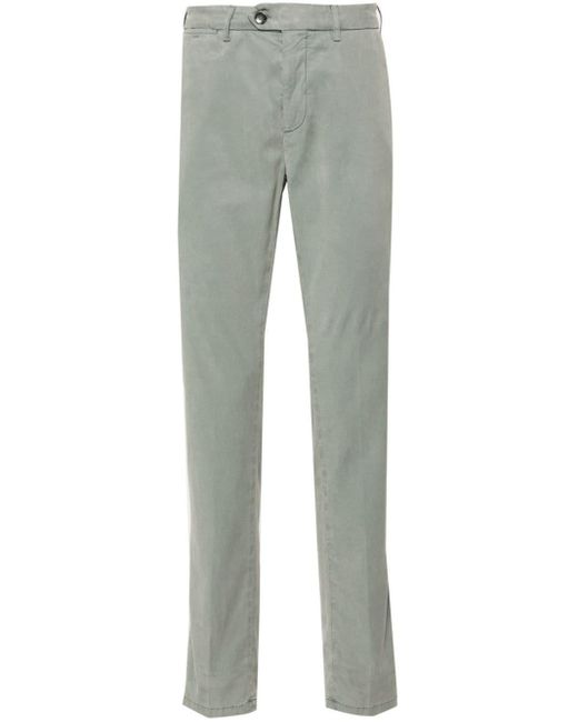 Canali Gray Mid-rise Tapered Chinos for men