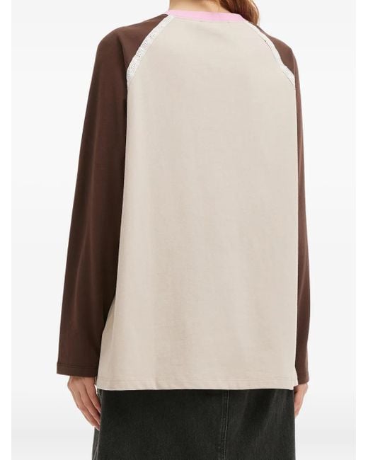 Mini Cream Red Long-Sleeve Graphic-Design T-Shirt