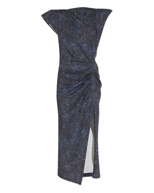 Isabel Marant Blue Printed Side-Split Dress