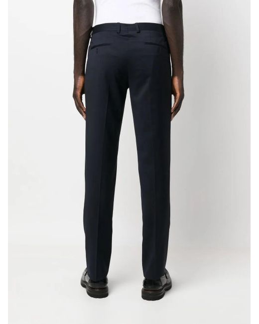Lardini Blue Tailored Stretch-Wool Trousers for men