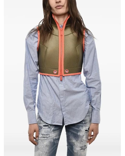 DSquared² Gray Cropped Sleeveless Gilet