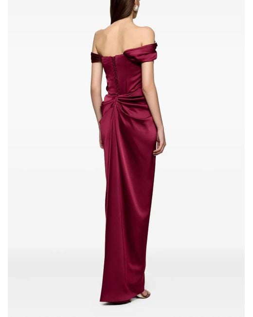 Ana Radu Red Rose-Embellishment Maxi Dress