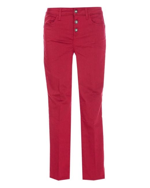 Liu Jo Red Button-Fly Slim Jeans