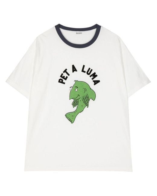 Bode White Pet A Luma Cotton T-shirt