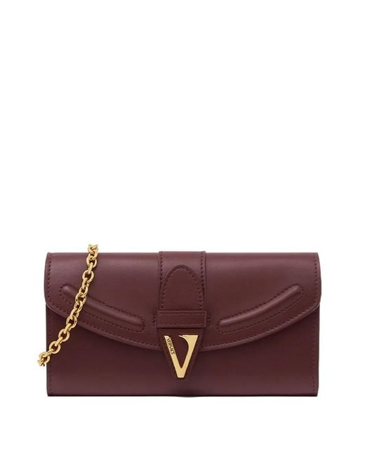Portafoglio Con Catena di Versace in Purple