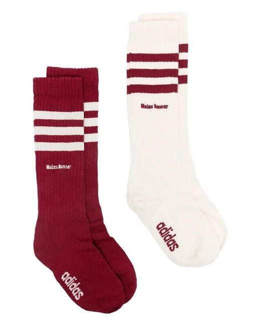 Adidas Red X Wales Boner 3-Stripe Socks (Pack Of Two)