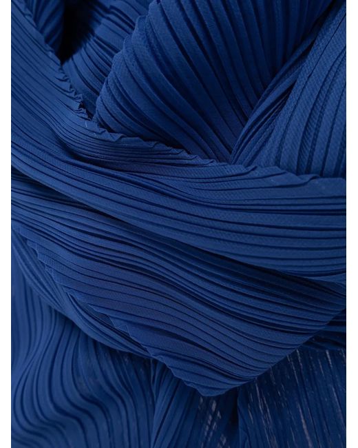 Pleats Please Issey Miyake Blue A-Poc Pleated Scarf