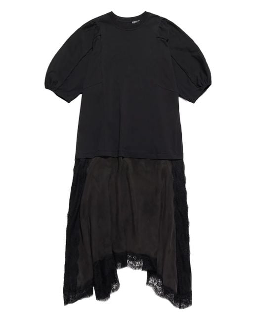 Bimba Y Lola Black Asymmetric Midi Dress