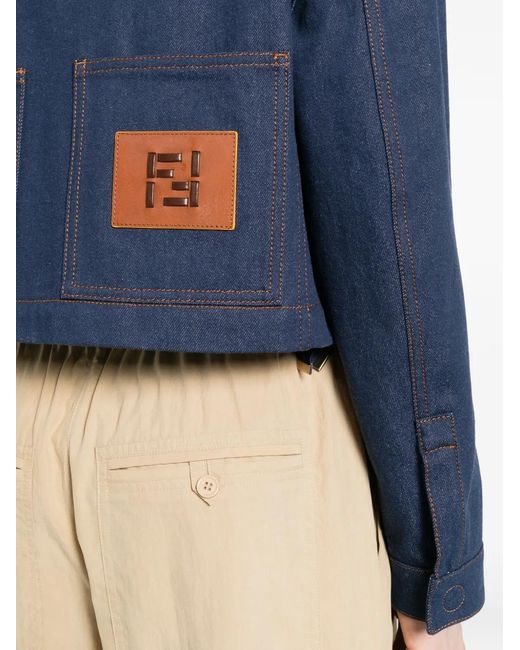 Fendi Blue Ff Reverse Denim Jacket