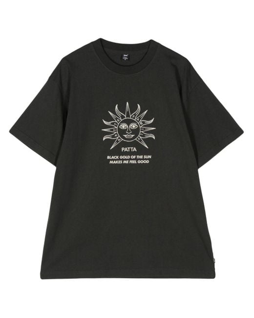PATTA Katoenen T-shirt Met Print in het Black voor heren
