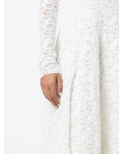 Anouki Midi-Jurk Met Lange Mouwen in het White