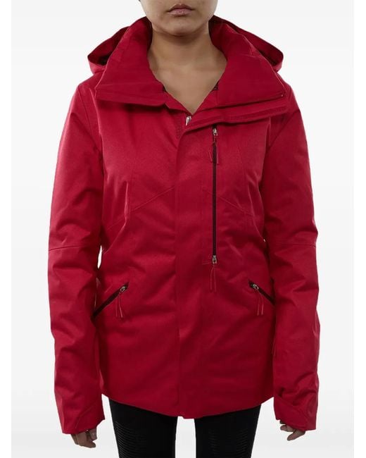 The North Face Red Gatekeeper Hooded Puffer Jacket