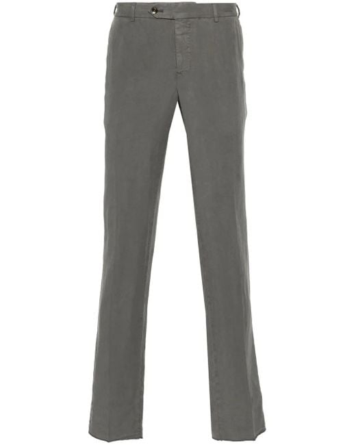 PT Torino Gray Drawstring-Fastening Trousers for men
