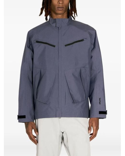 GR10K Blue Logo-Embroidered Jacket for men