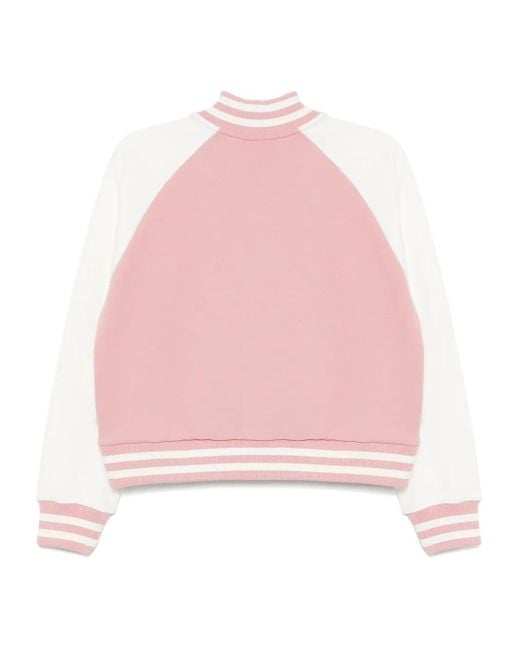 Chocoolate Pink Logo-Embroidered Bomber Jacket
