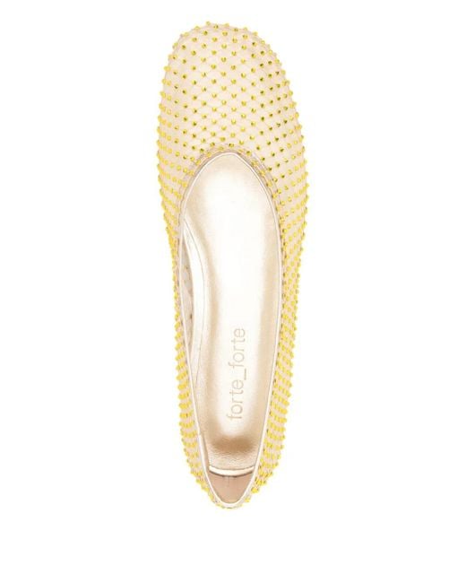 Forte Forte Natural Mesh Ballerina Shoes