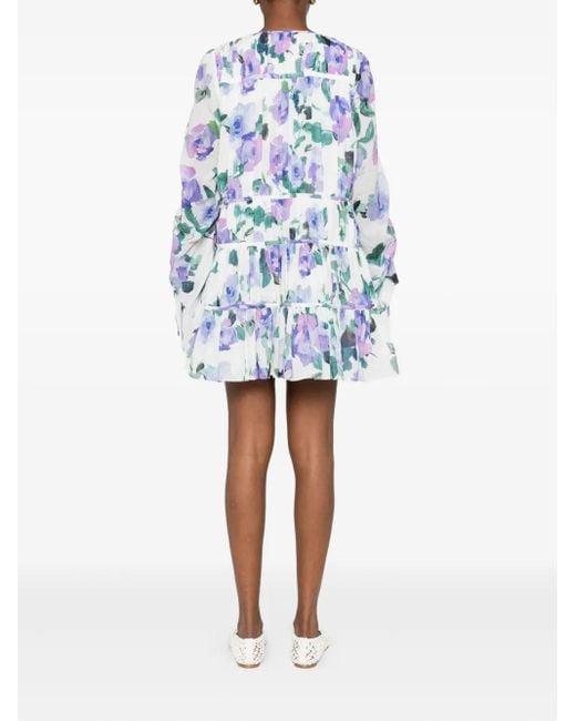 Vestido midi con estampado de trébol Aje. de color Blue