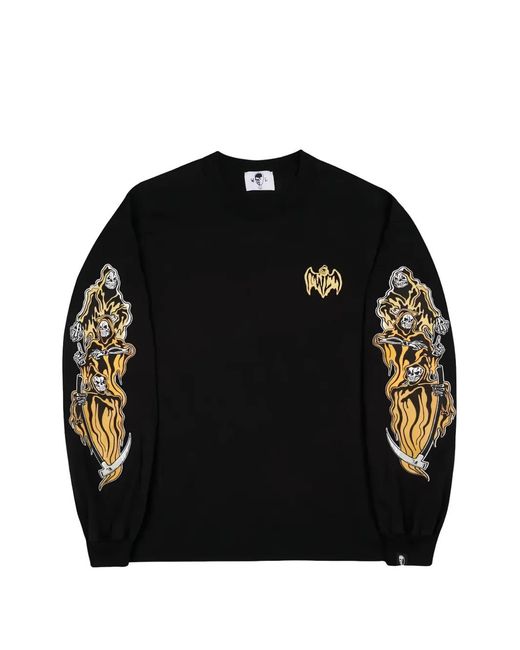 Warren Lotas Black Three Reapers Long Sleeve T-Shirt for men