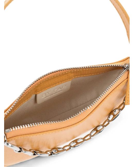 By Far Natural Mini Rachel Embossed-Leather Shoulder Bag