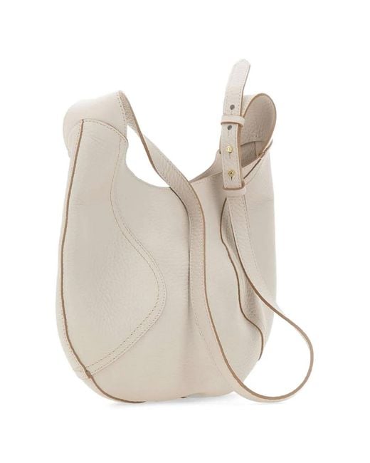 Gianni Chiarini White Juno Grained-Leather Shoulder Bag