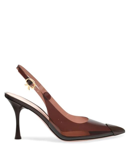 Gianvito Rossi Brown 85Mm Diana Slingback Heeled Pumps