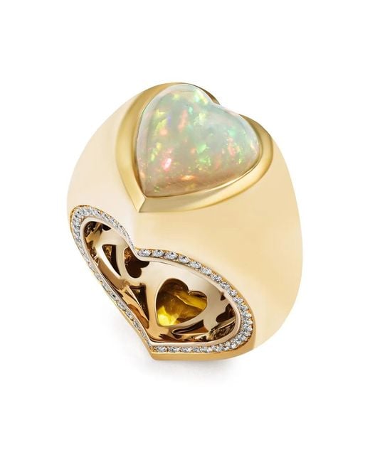 RENATO CIPULLO Metallic 18Kt Cuore A Cuore Sapphire And Diamond Ring