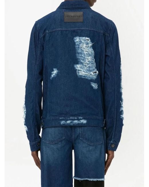 J.W. Anderson Blue Distressed -Effect Denim Jacket for men
